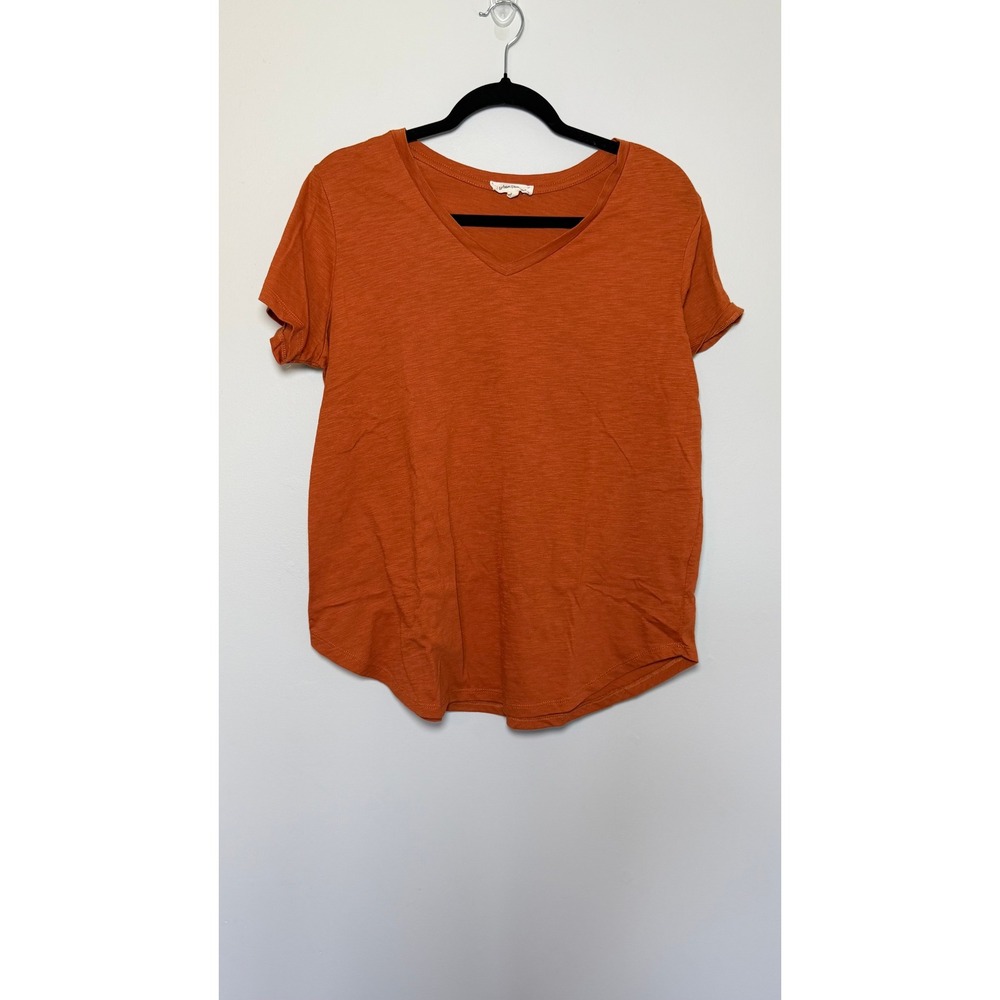 Urban Diction Women's Rust Brown T-Shirt XL Scoop Neck Curved Hem Cotton Blend